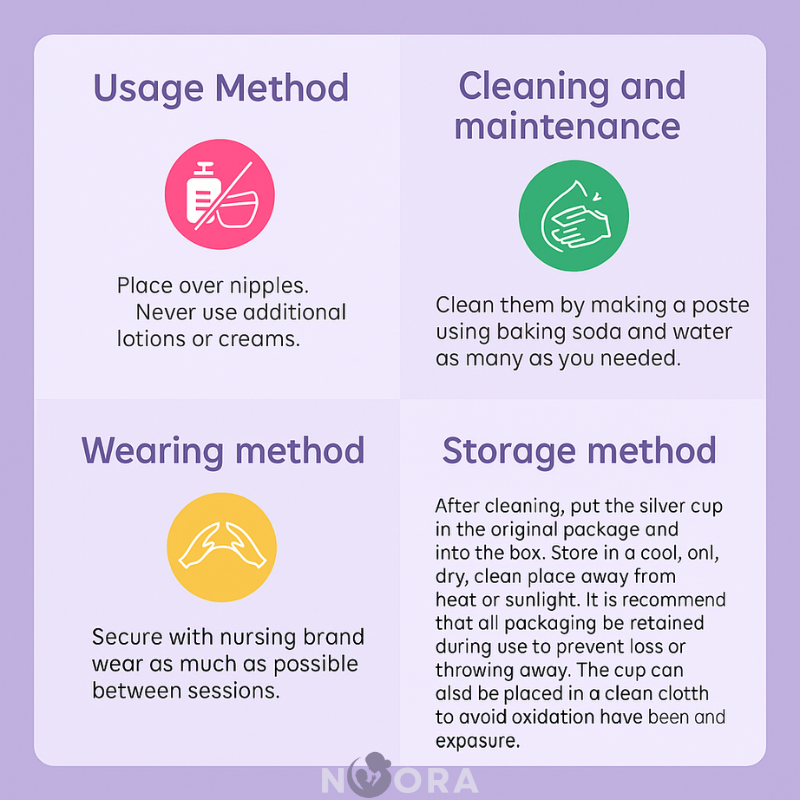 Nooracare - Healing silver nipple covers + Silicone rings