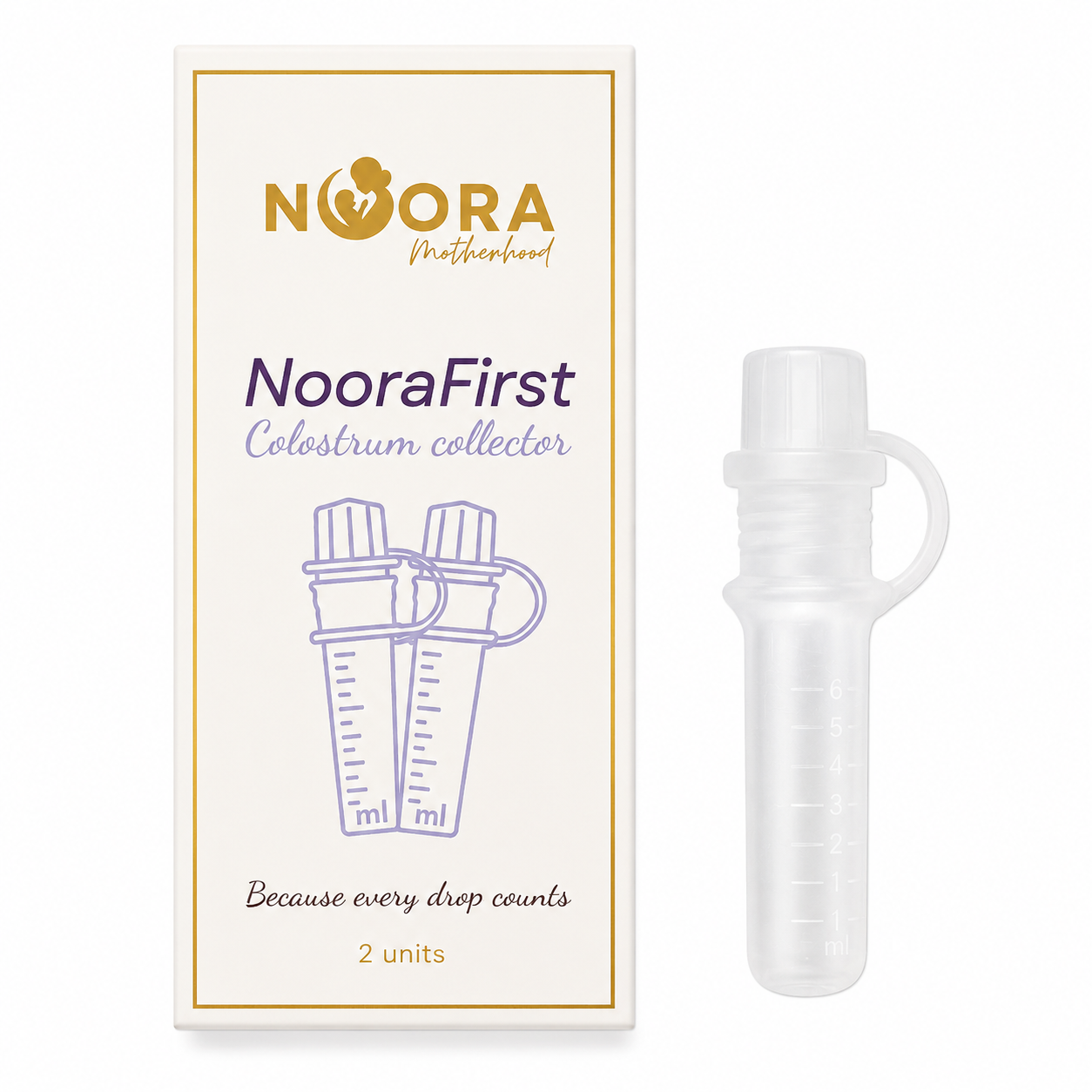 Noorafirst – Colostrum Collector with Cap (2 units)