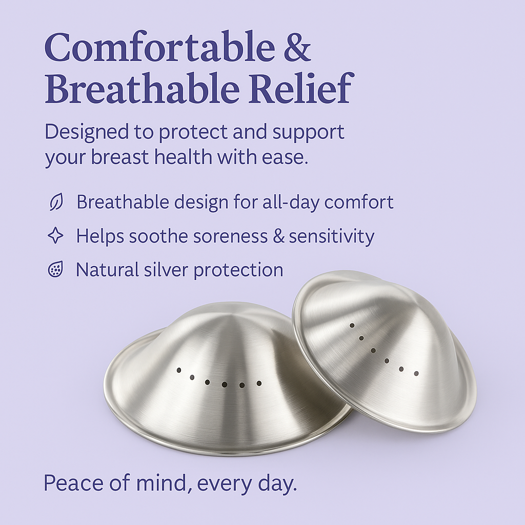 Nooracare - Healing silver nipple covers + Silicone rings