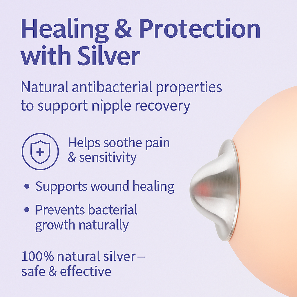 Nooracare - Healing silver nipple covers + Silicone rings
