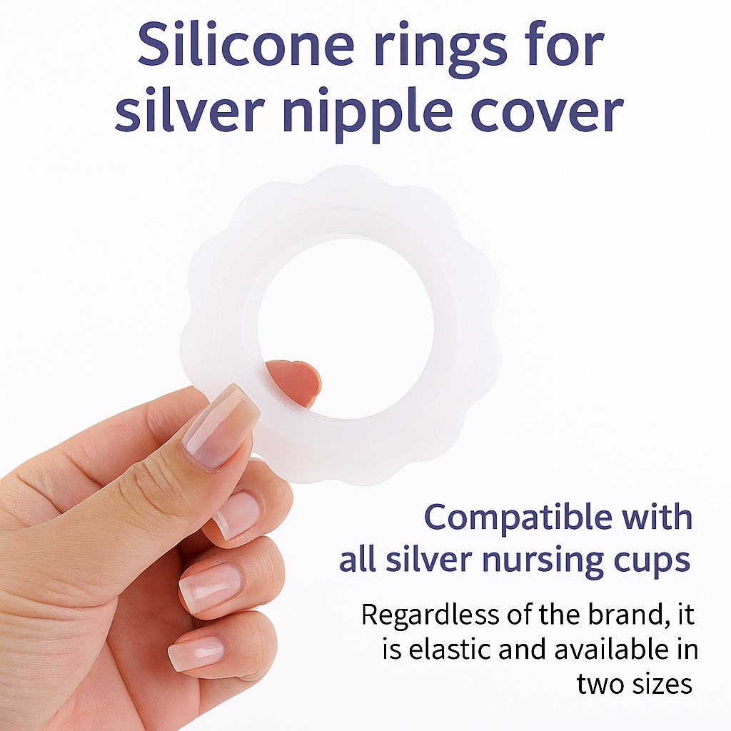 Nooracare - Healing silver nipple covers + Silicone rings