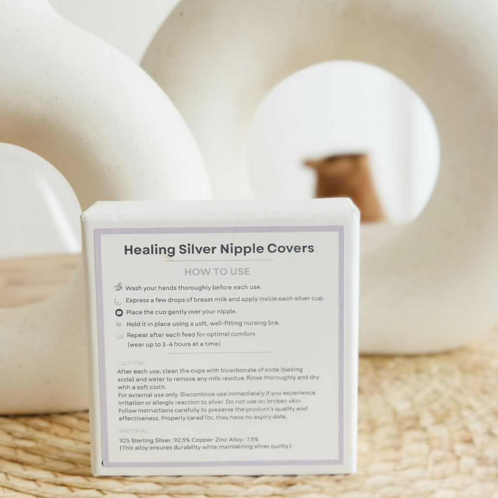 Nooracare - Healing silver nipple covers + Silicone rings