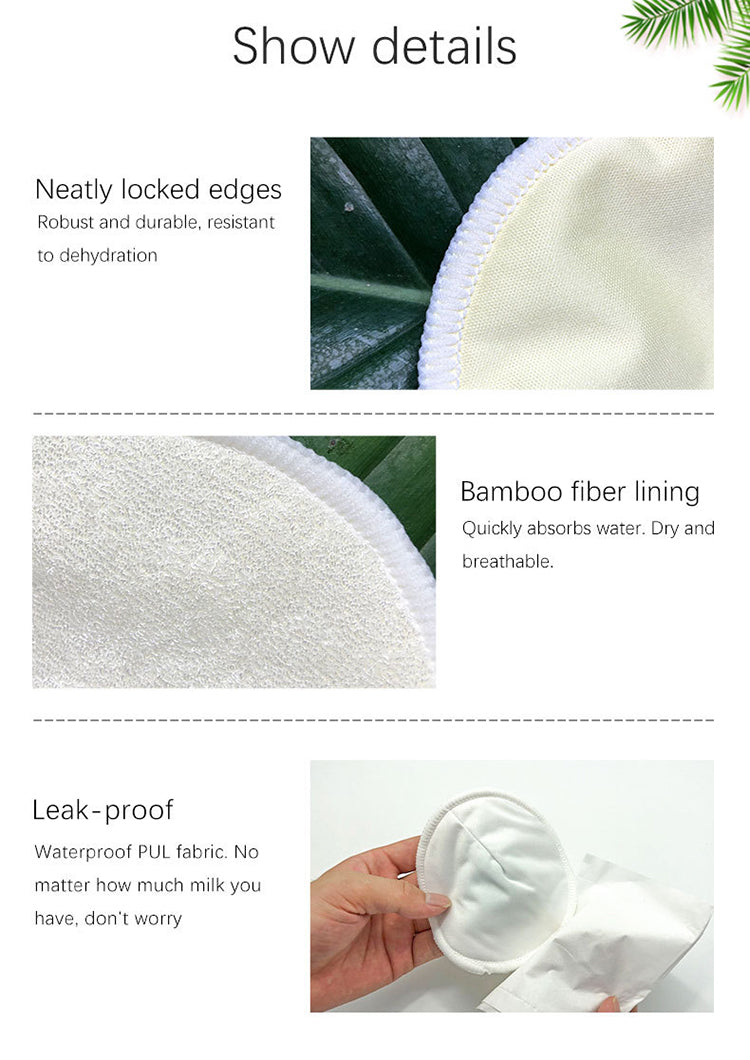 NooraBamboo – Reusable Bamboo Nursing Pads - One pair
