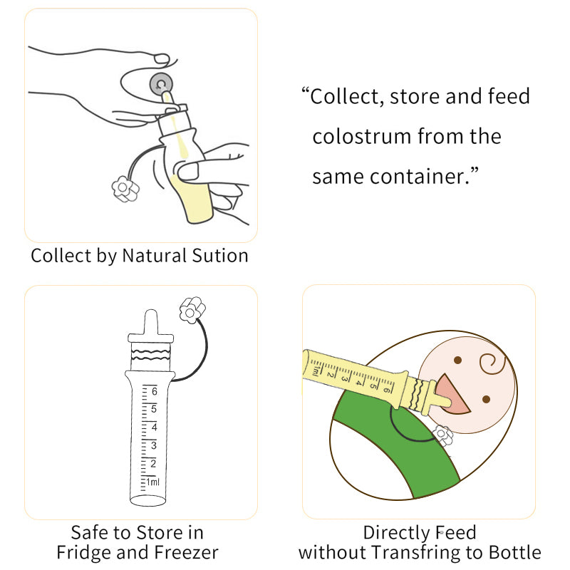 Noorafirst – Silicone Colostrum Collector with Cap - 6 ml (2 units)